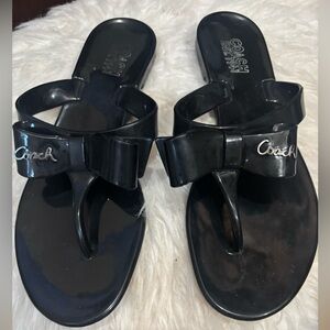 Coach Black Bow Sandals